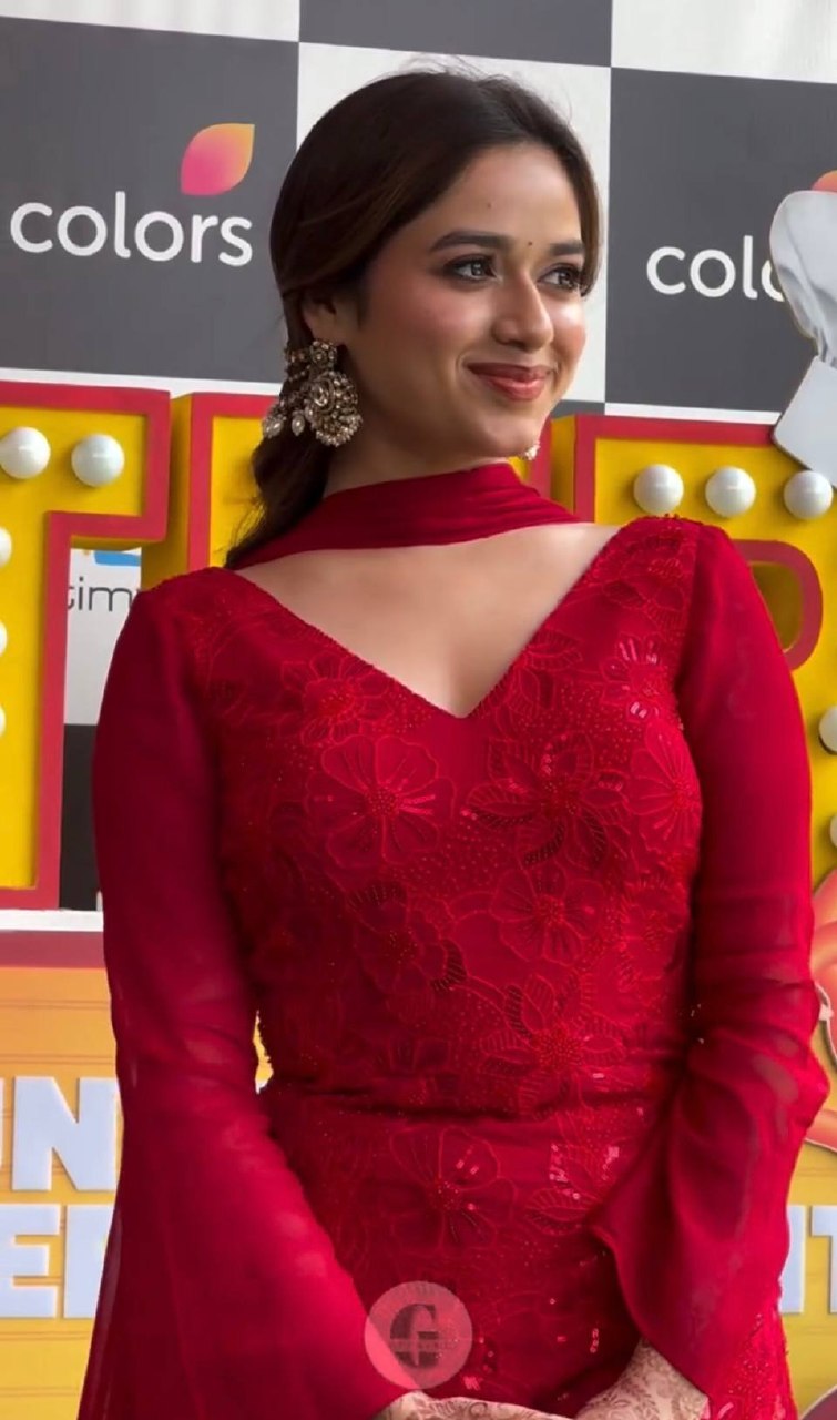 Opulent Red Bell-Sleeve Couture
